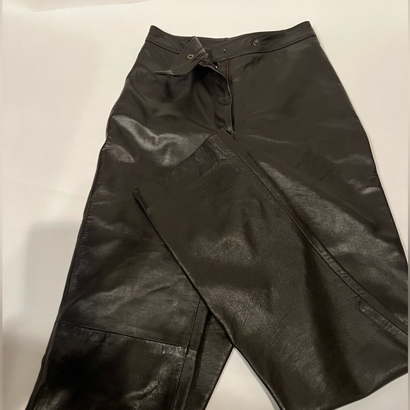 Dolce & Gabbana Chocolate Brown Leather Pants - Picture 2 of 4